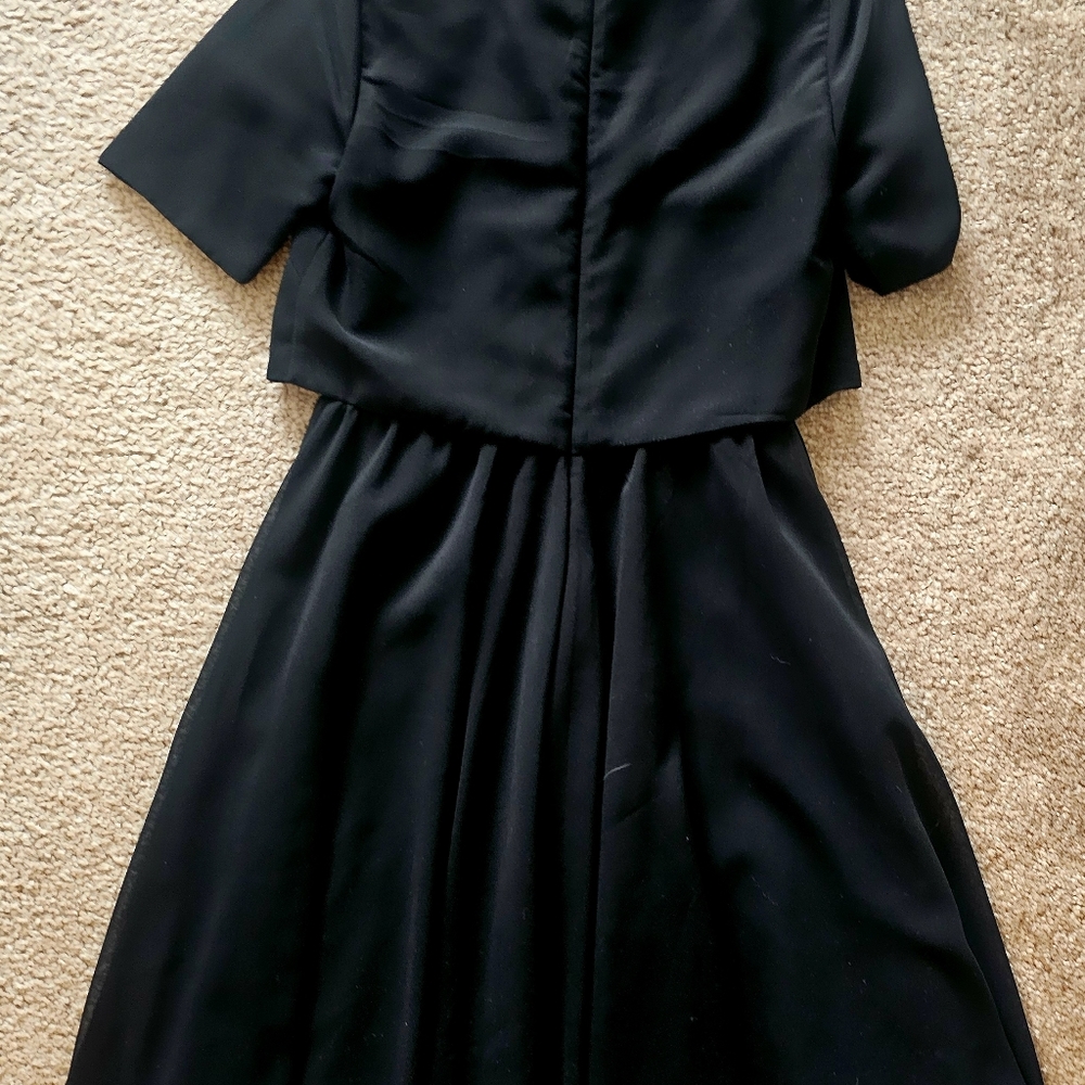 Asos black dress with flowers beeded neck. - Picture 3 of 3